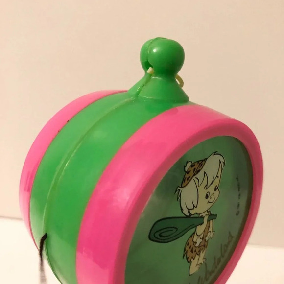 Vintage 1987 Flintstones Bam Bam Canadas Wonderland Drum Toy Rattle - Picture 5 of 13